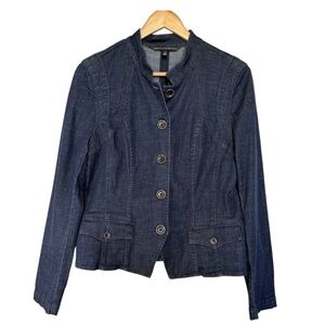 White House Black Market Denim Blazer Type Jacket Size 12